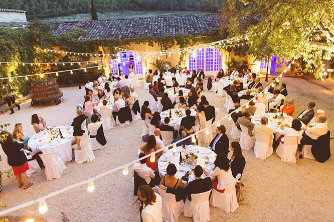 wedding reception in evening chateau de robernier