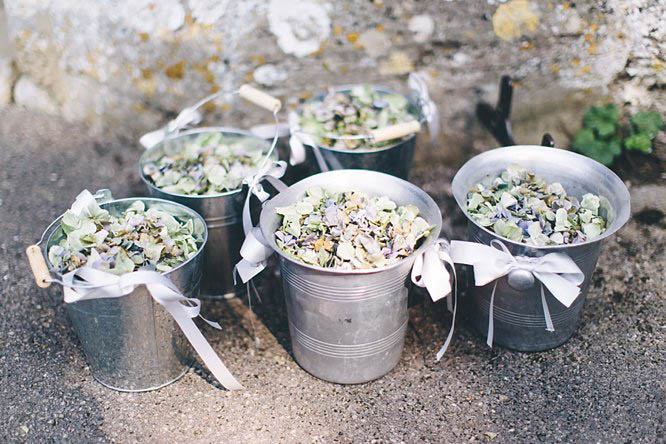 metal wedding buckets