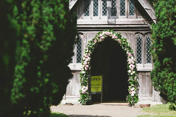 flower arch ideas at a buckinghamshire church