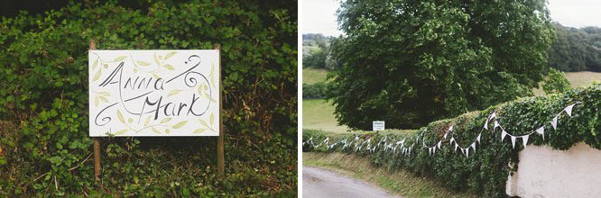 diy wedding signs and bunting