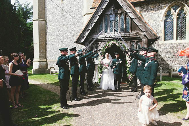 guard of honour wedding with swords