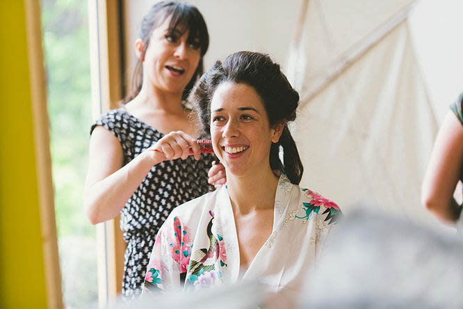 bride hair preparations