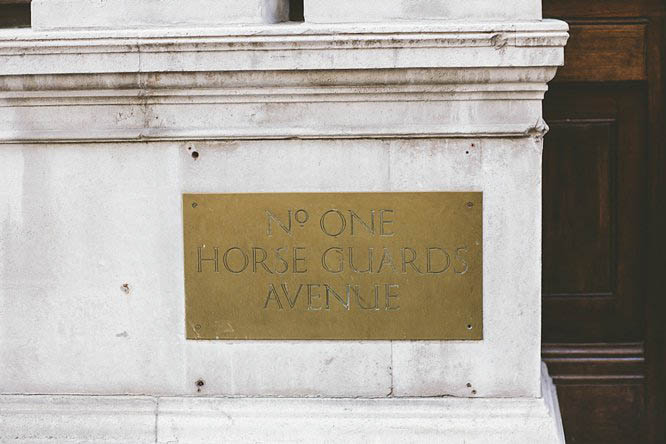 one horse guards wedding sign