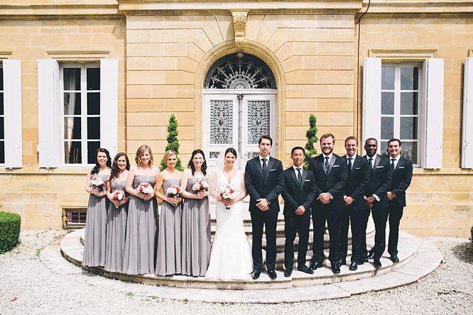 cool bridal party shot garden wedding france