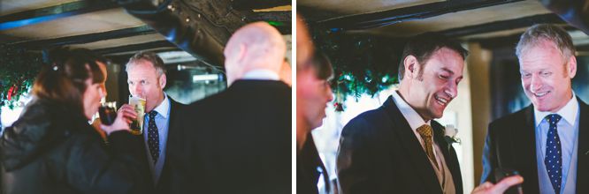 groom and best man drinking at nelson arms farnham castle