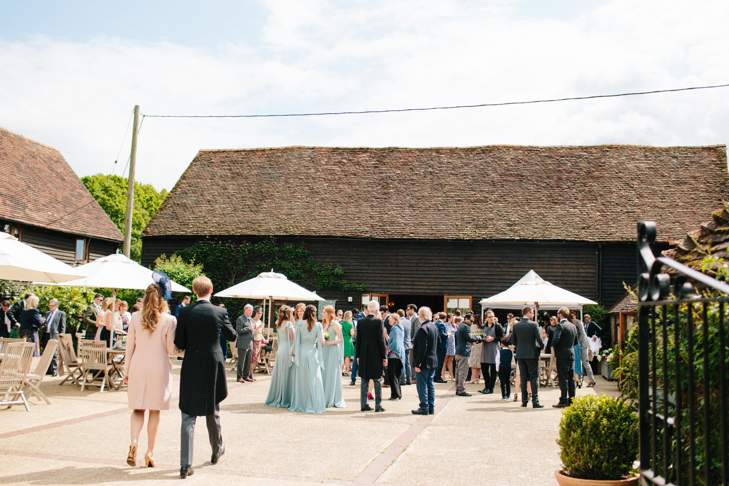 fitzleroi barn wedding photos exterior on a summers day