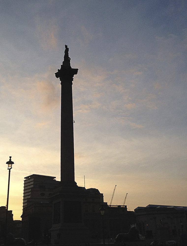 Nelsons Column Trafalgar Square London by Jay Rowden Wedding Photography