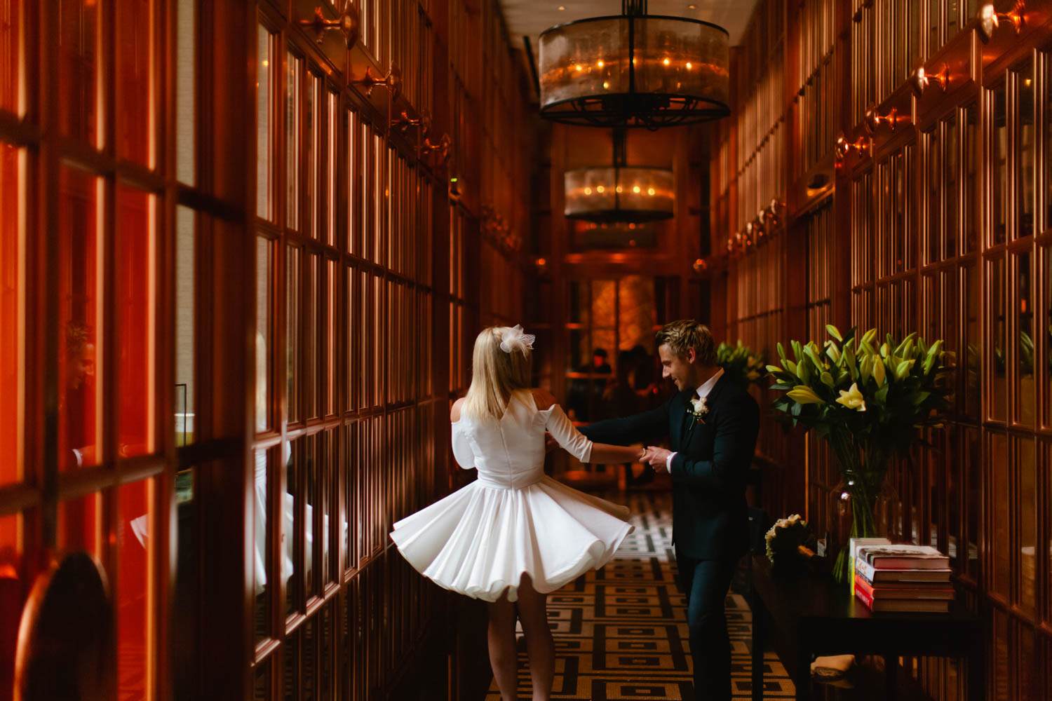 married couple dancing at rosewood london wedding