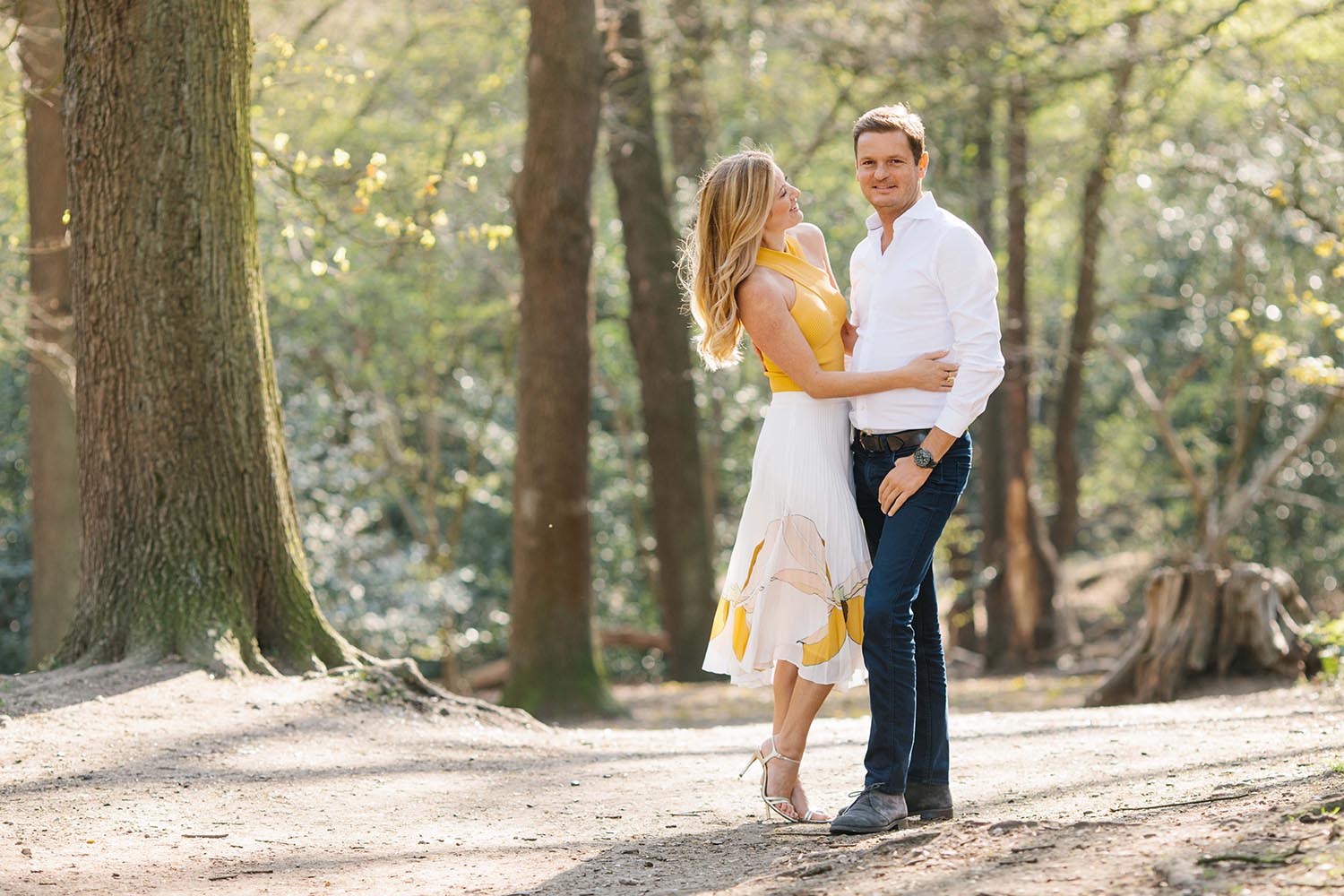 Golden Hour Engagement Photos on Wimbledon Common