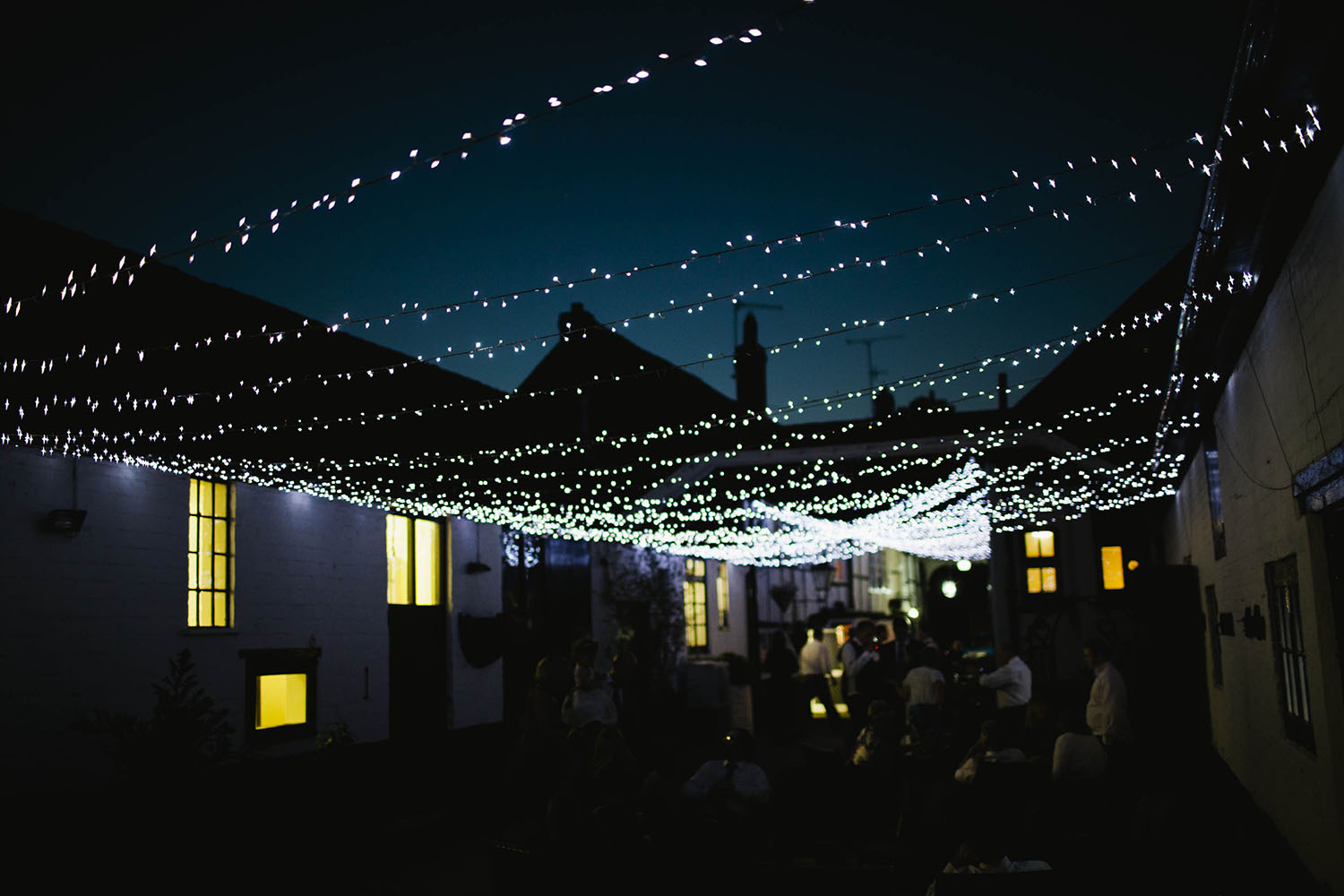 hanging fairylights wedding london