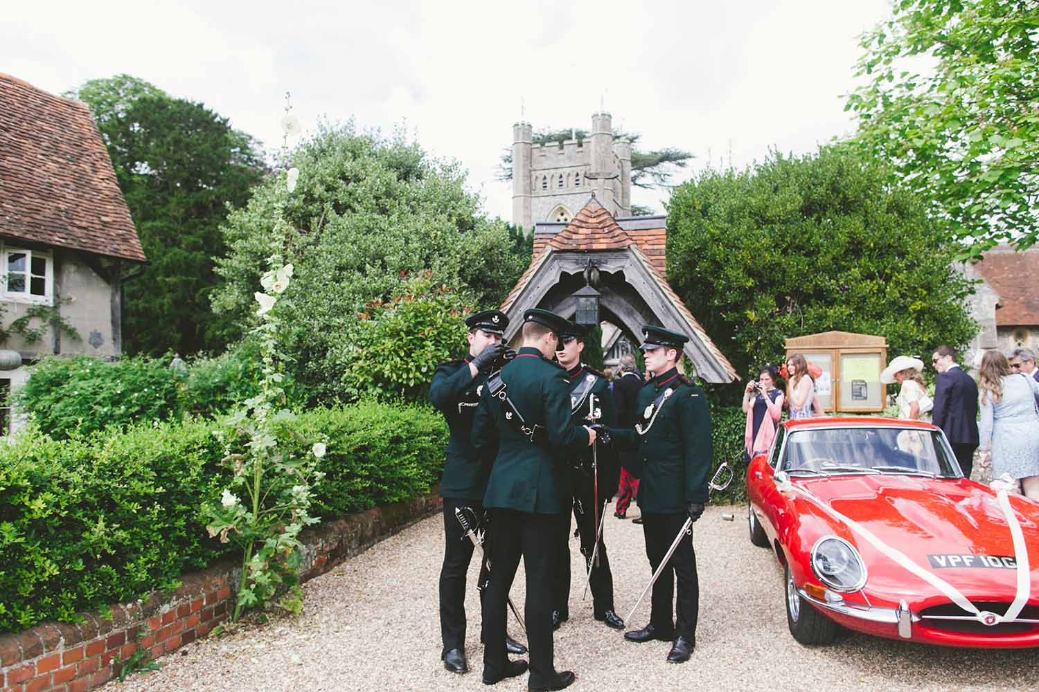 red e type jaguar wedding car jay rowden photography 5 Great Wedding Etiquette Tips, red e type jaguar wedding car